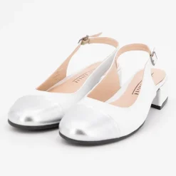 Ballerines loulou nappa argent cuir blanc Femme XAVIER DANAUD