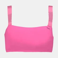 Bandeau haut de maillo fluo pink avec logo noir Femme PUMA