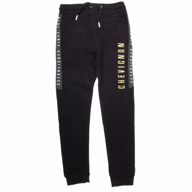 Bas de jogging inscription côté brodée coton mélangé Enfant CHEVIGNON