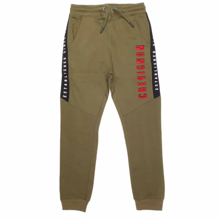 Bas de jogging inscription côté brodée coton mélangé Enfant CHEVIGNON