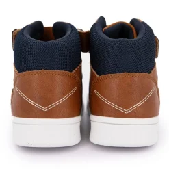 Basket Montante à Velcro Marron/Marine Enfant CHEVIGNON