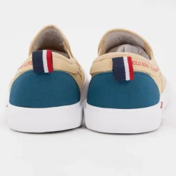 Baskets à enfiler tissu uni semelle blanche Homme US POLO