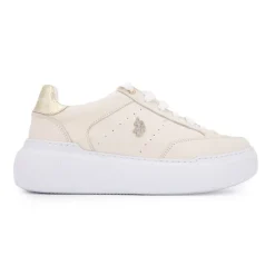 Baskets à lacets blancs semelle épaisse blanche Femme US POLO