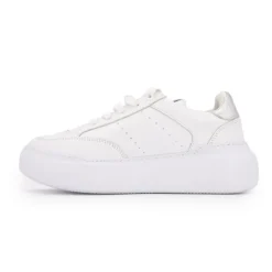 Baskets à lacets blancs semelle épaisse blanche Femme US POLO