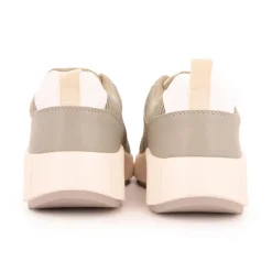 Baskets à lacets couleur taupe semelle épaisse Femme TOM TAILOR