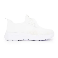 Baskets à lacets en tissu semelle épaisse blanche Femme KELARA