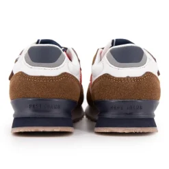 Baskets à scratch london nut brown suédine Enfant PEPE JEANS