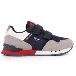 Baskets à scratch london nut brown suédine Enfant PEPE JEANS