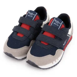 Baskets à scratch london nut brown suédine Enfant PEPE JEANS