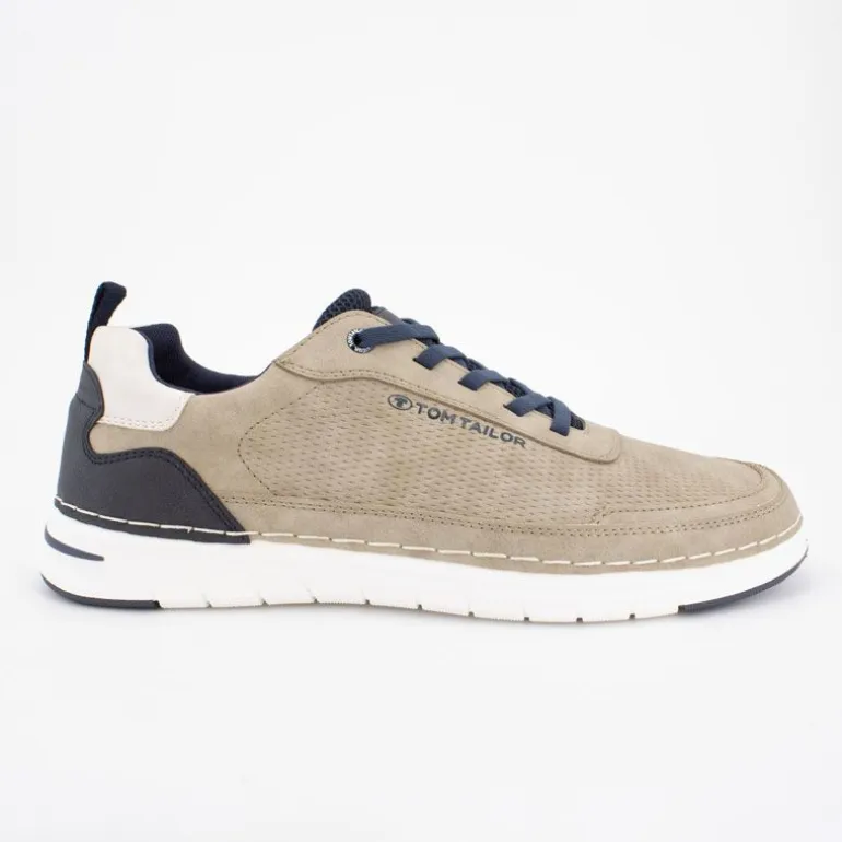 Baskets basses à lacets stone couleur beige Homme TOM TAILOR