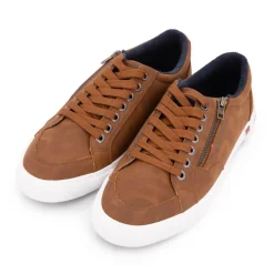 Baskets basses avec zip couleur cognac Homme TOM TAILOR