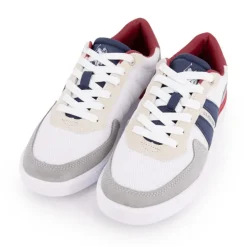 Baskets basses bleu rouge à lacets blanc Homme US POLO