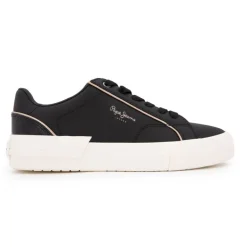 Baskets basses noires imprimé croco avec lacets Femme PEPE JEANS