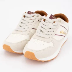 Baskets beige à lacets avec empiècement coloré semelle crantée Femme ELLESSE