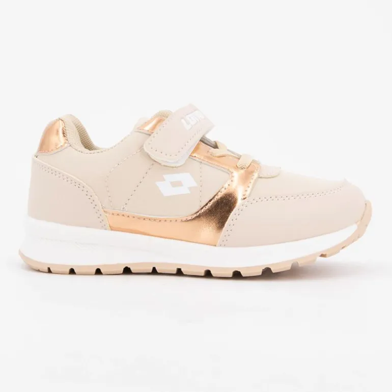 Baskets bi colore avec scratch semelle blanche beige Verone Enfant LOTTO