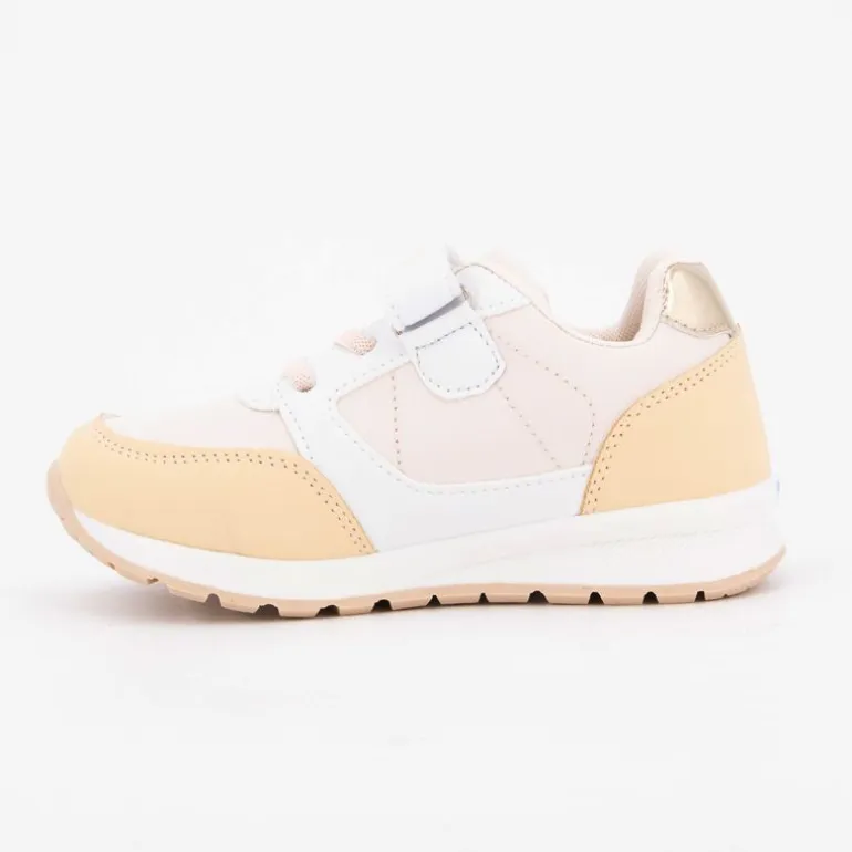 Baskets bi colore avec scratch semelle blanche beige Verone Enfant LOTTO