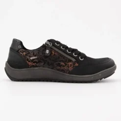 Baskets black zippée imprimé fleurs Femme ROMIKA