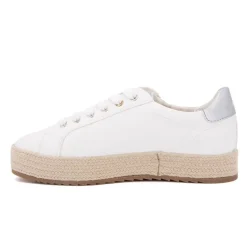 Baskets blanches à lacets avec corde et zip Femme TOM TAILOR
