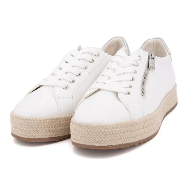 Baskets blanches à lacets avec corde et zip Femme TOM TAILOR