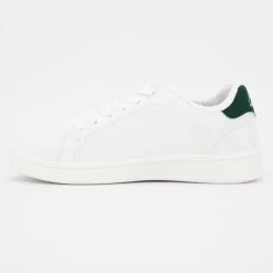 Baskets blanches empiècement vert avec logo doré Femme ELLESSE