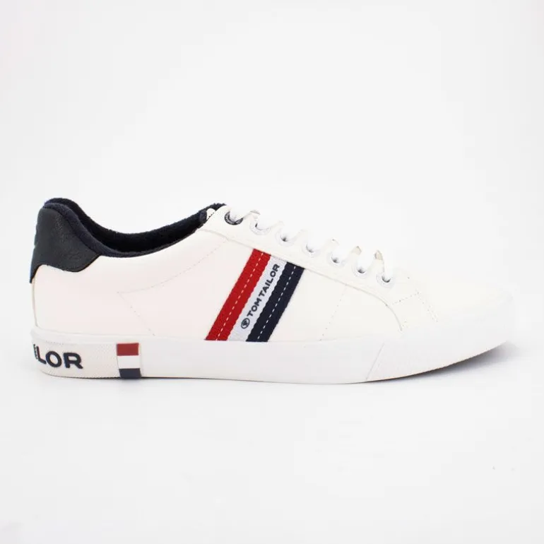 Baskets blanches en tissu semelle blanche Homme TOM TAILOR