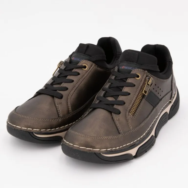 Baskets bronze à lacets avec zip semelle design Femme ROMIKA