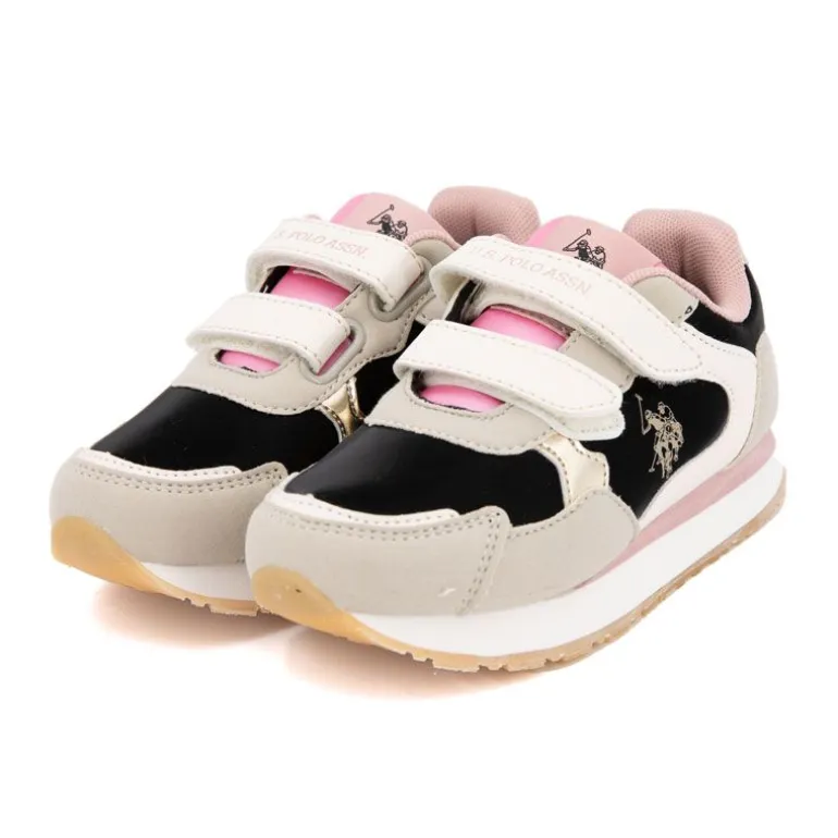 Baskets colorées à scratch similicuir Enfant US POLO