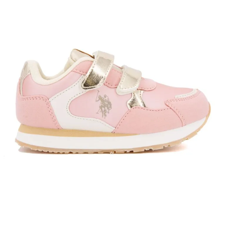 Baskets colorées à scratch similicuir Enfant US POLO