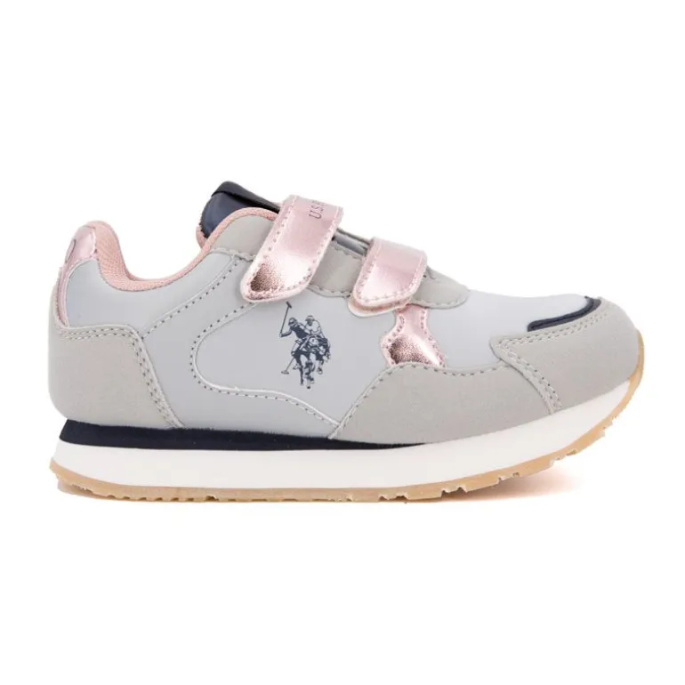 Baskets colorées à scratch similicuir Enfant US POLO