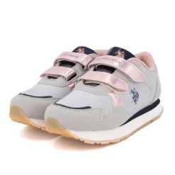 Baskets colorées à scratch similicuir Enfant US POLO