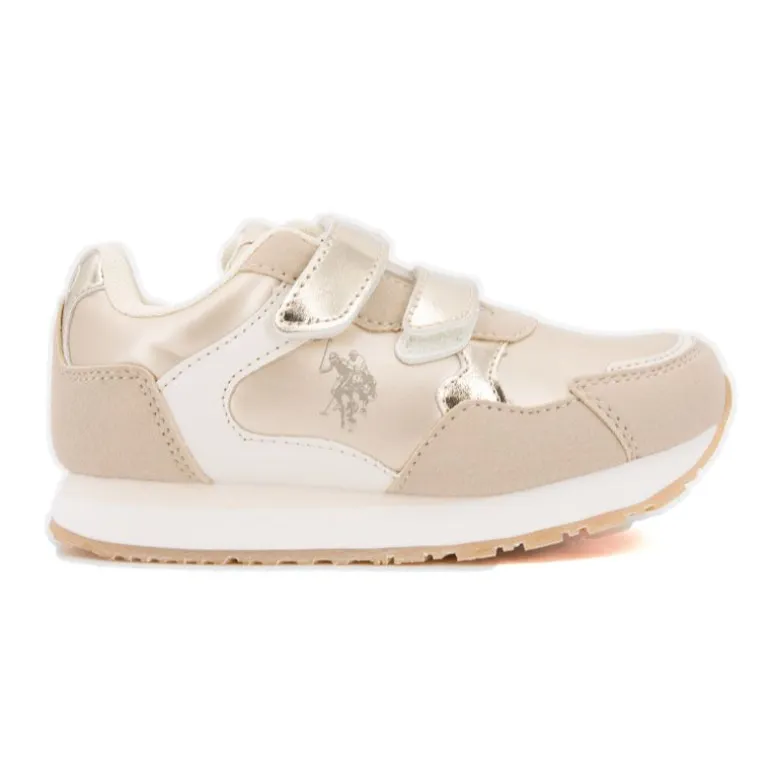 Baskets colorées à scratch similicuir Enfant US POLO