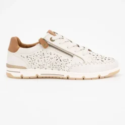 Baskets crème à lacets avec zip semelle blanc Femme ROMIKA
