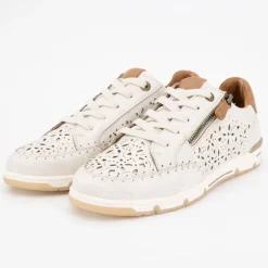 Baskets crème à lacets avec zip semelle blanc Femme ROMIKA