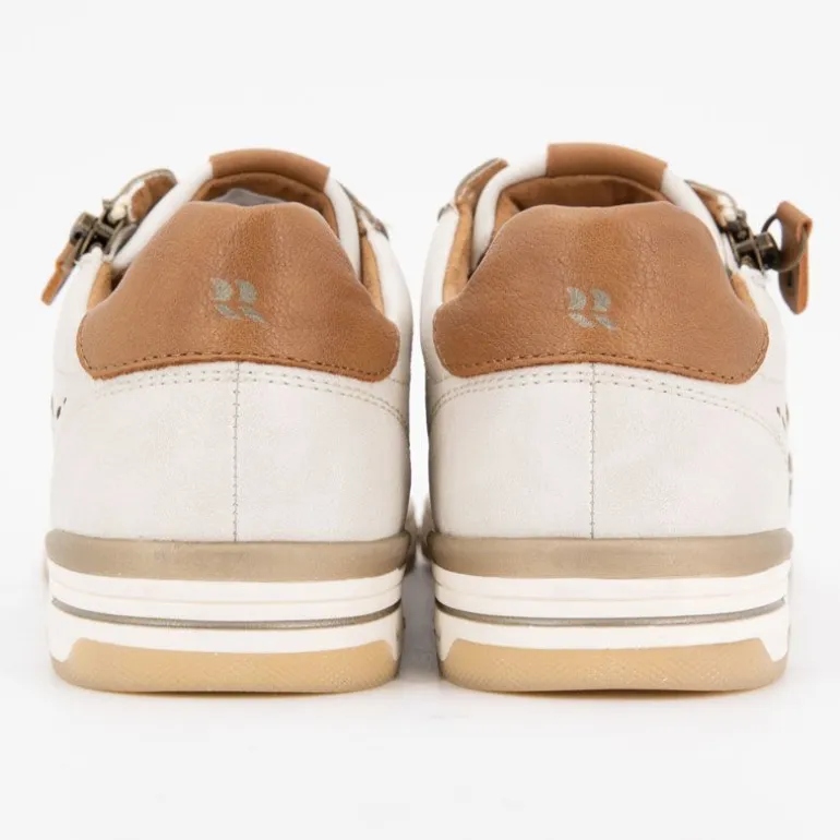 Baskets crème à lacets avec zip semelle blanc Femme ROMIKA