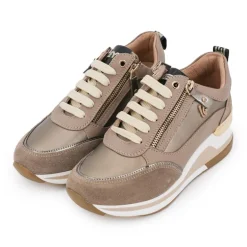 Baskets cuir compensées semelle contrastée Femme KEYS