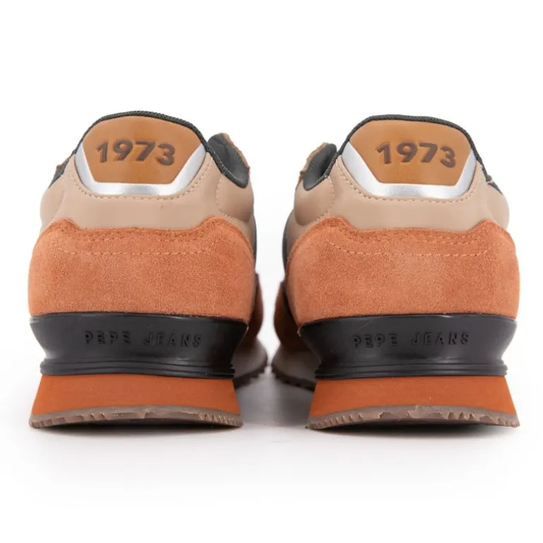 Baskets cuir london grade camel lacets beiges Homme PEPE JEANS