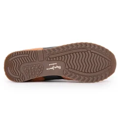 Baskets cuir london grade camel lacets beiges Homme PEPE JEANS