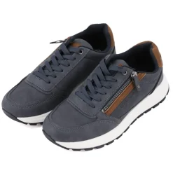 Baskets effet daim avec zips semelle blanche Homme TOM TAILOR