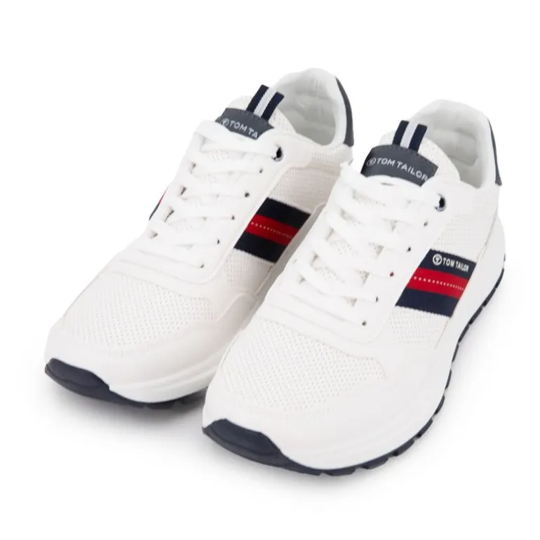 Baskets en tissu à lacets avec bandes colorées Homme TOM TAILOR