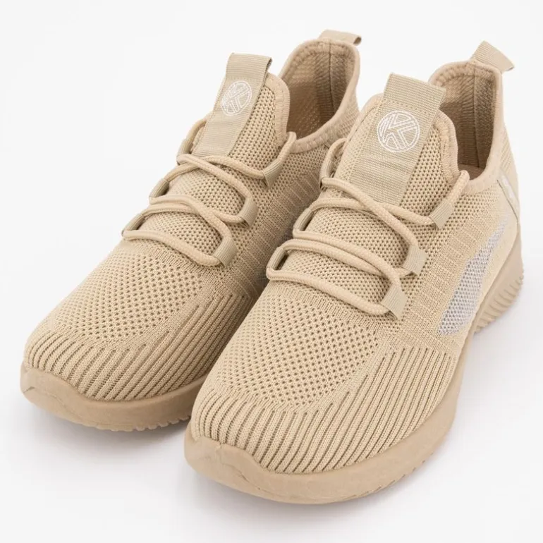 Baskets en toile couleur unie à lacets semelle épaisse Femme KELARA