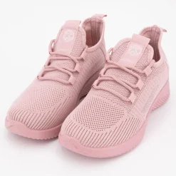 Baskets en toile couleur unie à lacets semelle épaisse Femme KELARA