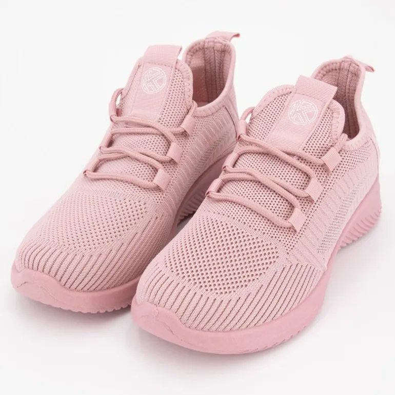 Baskets en toile couleur unie à lacets semelle épaisse Femme KELARA