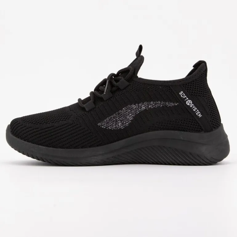 Baskets en toile couleur unie à lacets semelle épaisse Femme KELARA