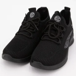 Baskets en toile couleur unie à lacets semelle épaisse Femme KELARA