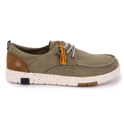 Baskets en toile kaki semelle tacheté Homme DOCKERS BY GERLI