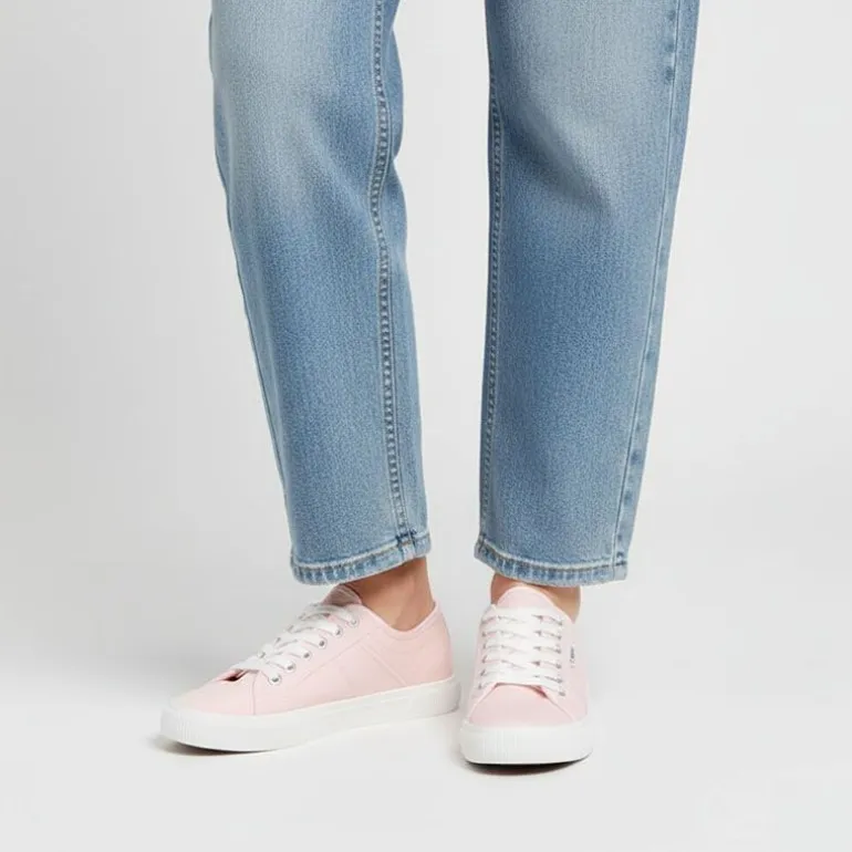 Baskets en toile nicola à lacets blancs Femme ONLY