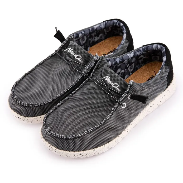 Baskets en toile noir et beige Homme NEW ONE