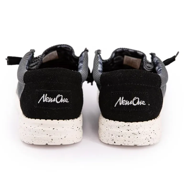 Baskets en toile noir et beige Homme NEW ONE