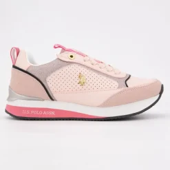 Baskets full rose semelle épaisse logo gold Femme US POLO