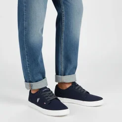 Baskets mediaval en toile avec lacets à rayures Homme US POLO